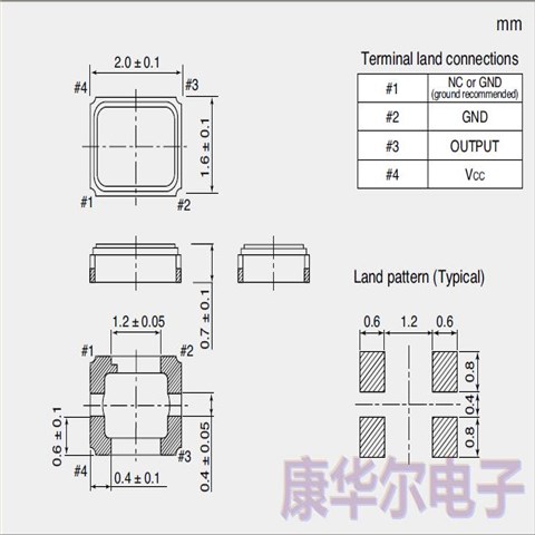 NT2016SA-16.384MHz-NSC5318A,日本NDK晶振,TCXO振荡器,2016温补晶振