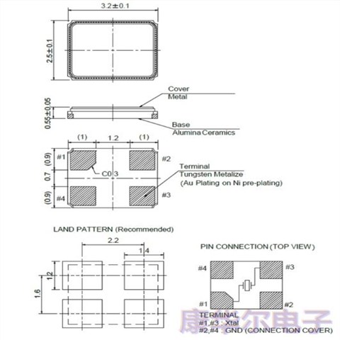 3225贴片晶振,NX3225SA-24MHz-STD-CQR-1,移动通信晶振,NDK有源晶振,NX3225SA晶振