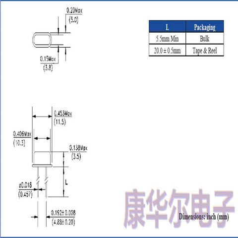 ABL-16.000MHZ-B2-I-T,进口无源晶振,Abracon插件晶振,HC-49/US谐振器,ABL石英晶体