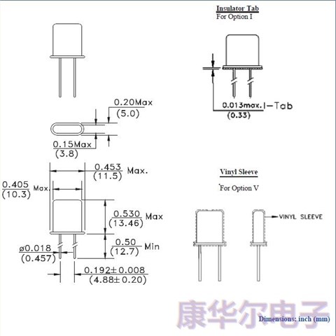 AB-8.000MHZ-20-B4Z,进口插件晶振,艾博康晶体,HC-49/U晶体,AB谐振器,计算机晶振