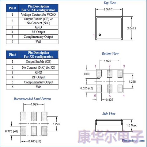 ASG2-D-X-A-120.000MHZ,差分晶振,Abracon振荡器,2520贴片晶振,ASG2-D有源晶振