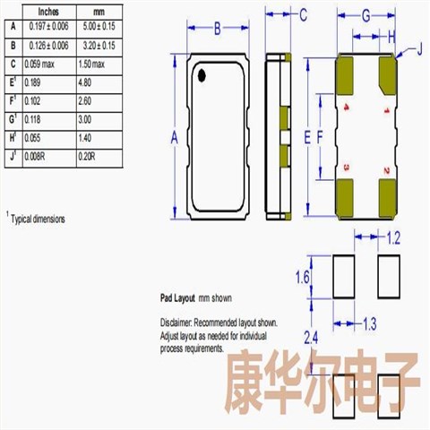 VCTCXO振荡器,TCD4027-26.0M,压控温补晶振,普锐特5032振荡器,TCD4晶振